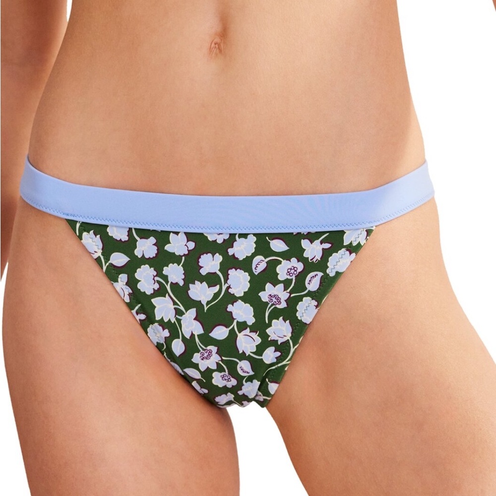 Boden Floral Bikini Bottom - Green and Blue